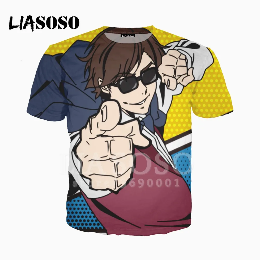 LIASOSO 3D ткани с принтом Унисекс Обувь для косплея Аниме зомби LAND Сага футболка О