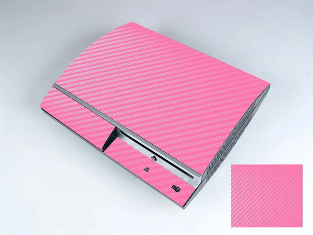 Розовая виниловая защитная наклейка из углеродного волокна для Sony PS3