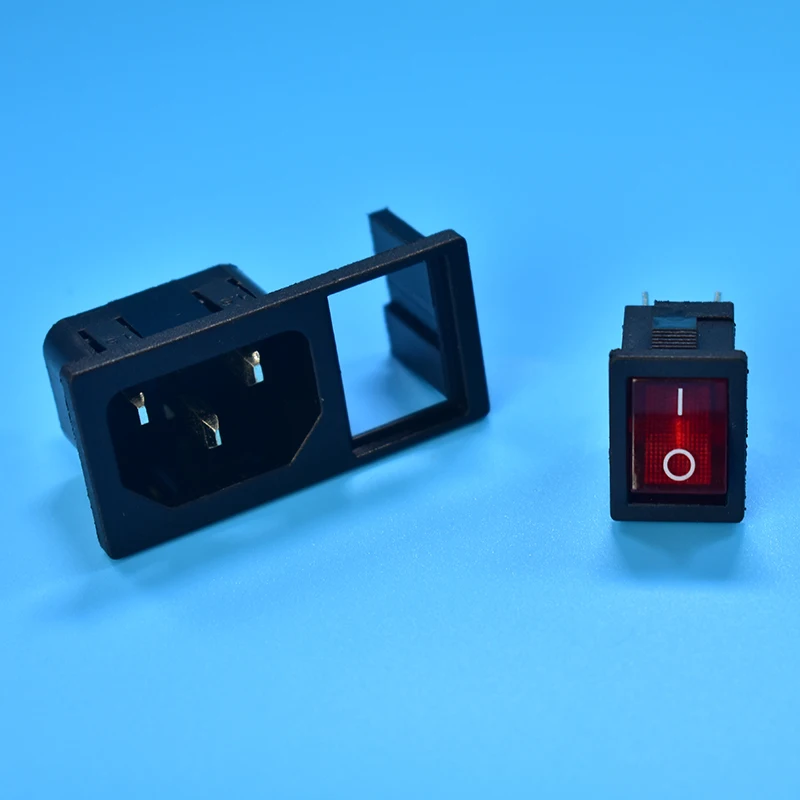 1 шт. панель IEC320 C14 Входная розетка включения/выключения SPST красный кулисный
