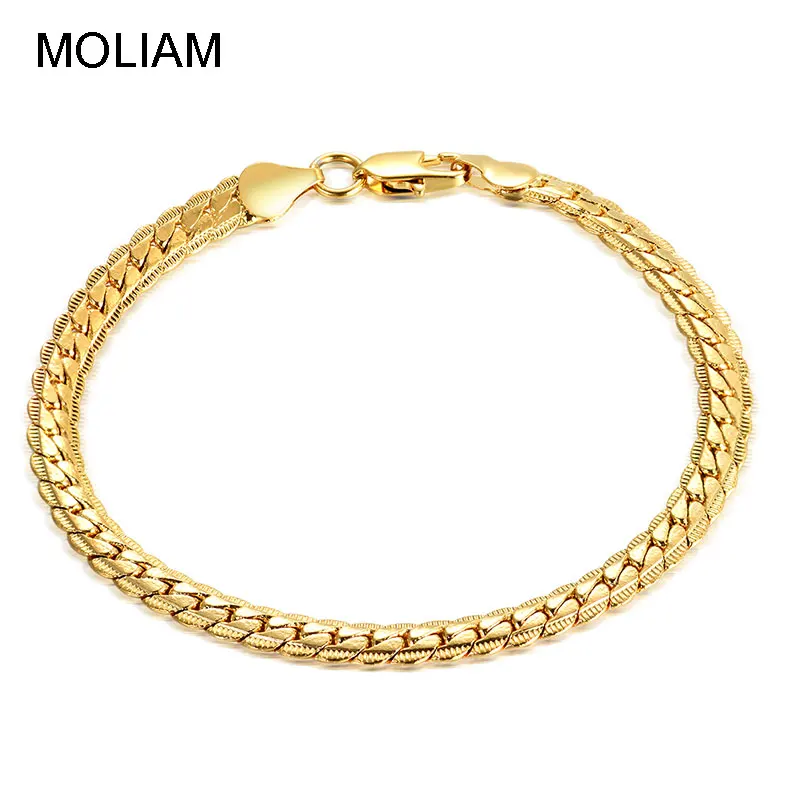 MOLIAM браслеты из нержавеющей стали для женщин и мужчин высокое качество золотой