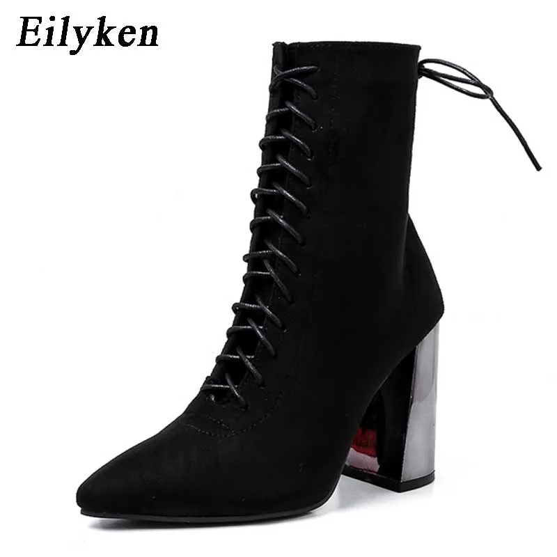Eilyken/модные женские ботильоны из лакированной кожи серебристого цвета ботинки на