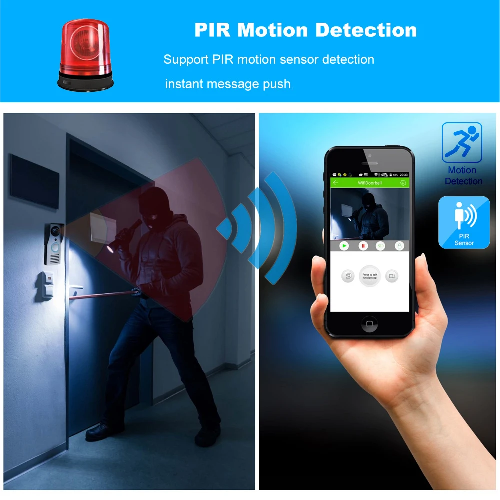 CUSAM Wi-Fi 720 P видео дверной звонок беспроводной домофон монитор умный HD камера PIR