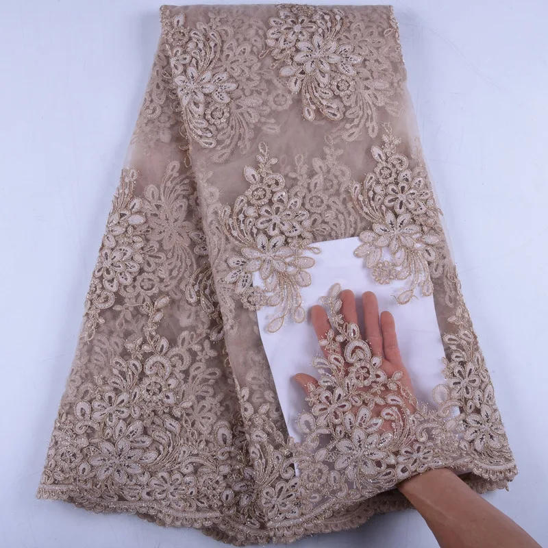 Soft Violet African Lace Fabric 2019 French Embroidery Tulle Nigerian For Wedding Dress Y1529 | Дом и сад