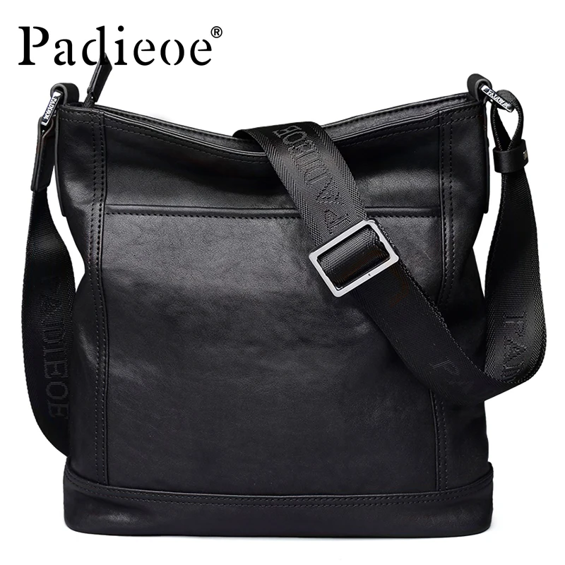 Мужская сумка мессенджер Padieoe из натуральной кожи на ремне|genuine leather men bag|brands man