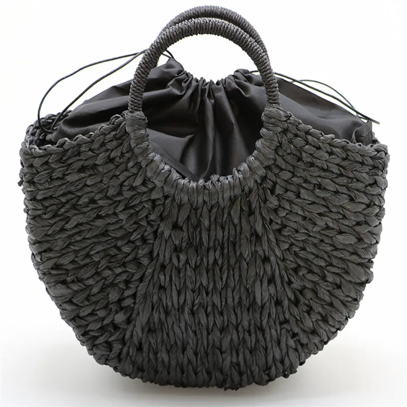 New Simple Summer Beach Travel Rattan Straw Bag Women Knitting Round Tote Hand Made Vacation | Багаж и сумки