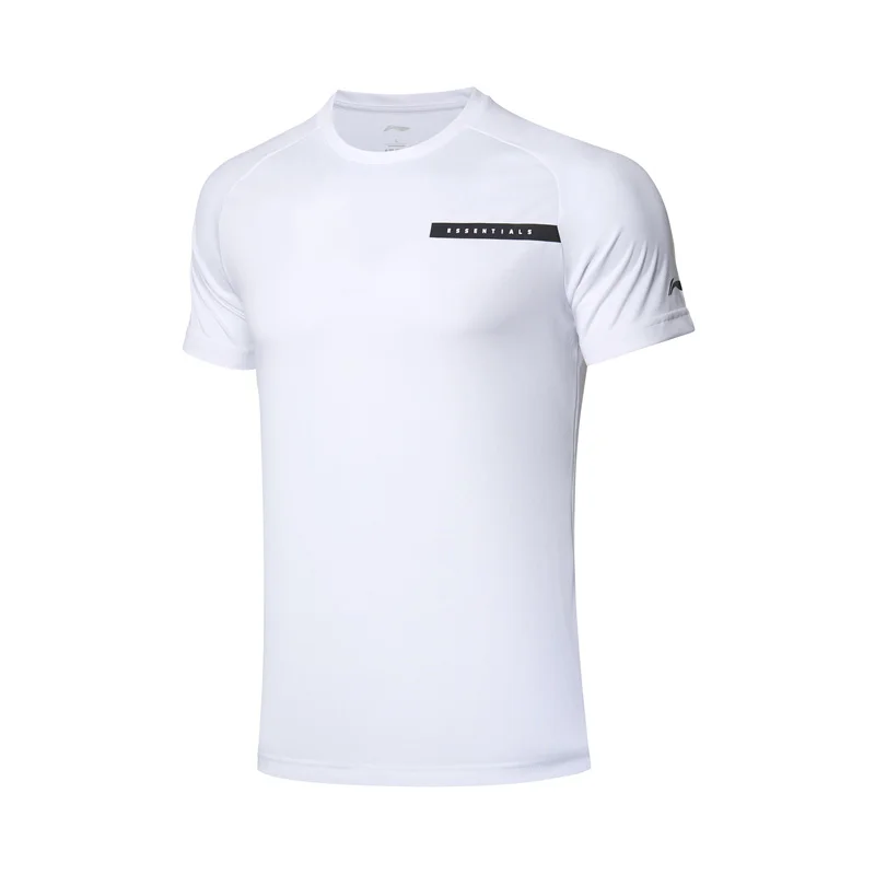 Li-Ning, мужская тренировочная серия, короткий рукав, топ, сухой, дышащий, полиэстер, подкладка, комфорт, Спортивная футболка, футболки ATSP065 CAMJ19