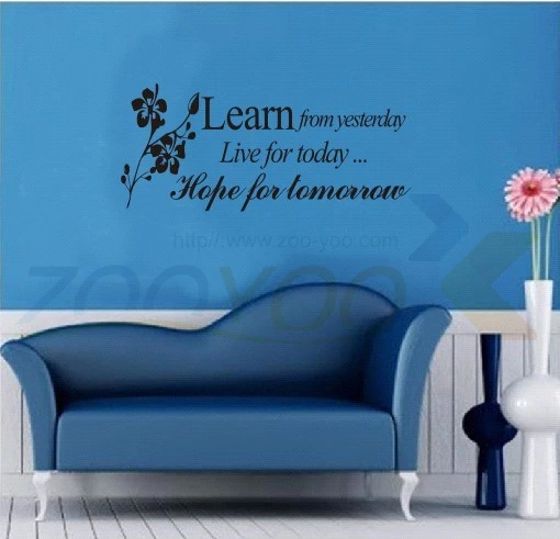 Learn of Yesterday Live For Today Наклейка на стену ZooYoo8112 декоративная adesivo де parede Съемная