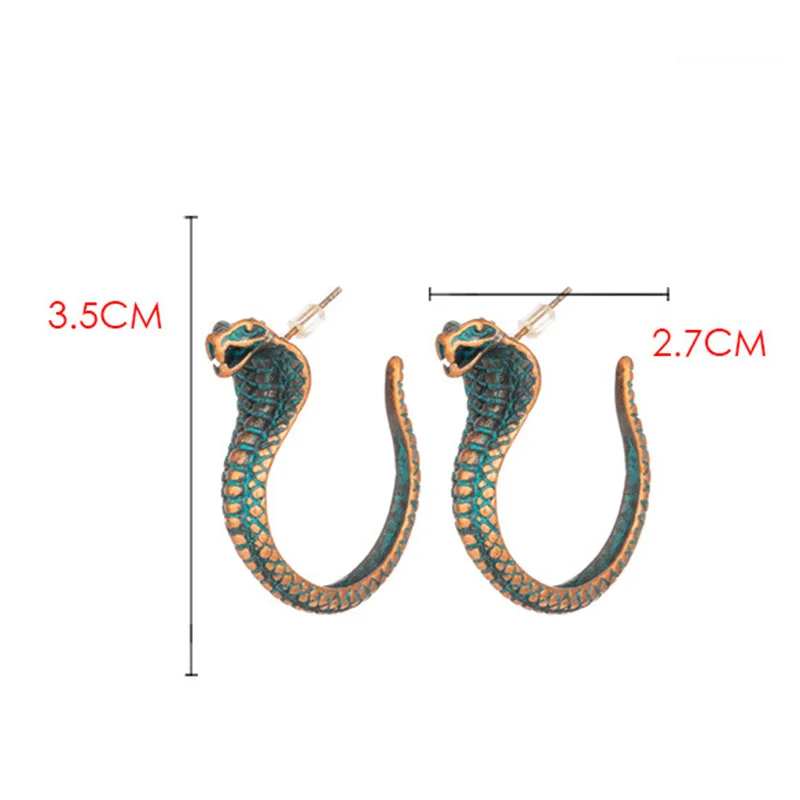 Серьги гвоздики унисекс в виде змеи кобры 1 пара|Серьги-гвоздики| |