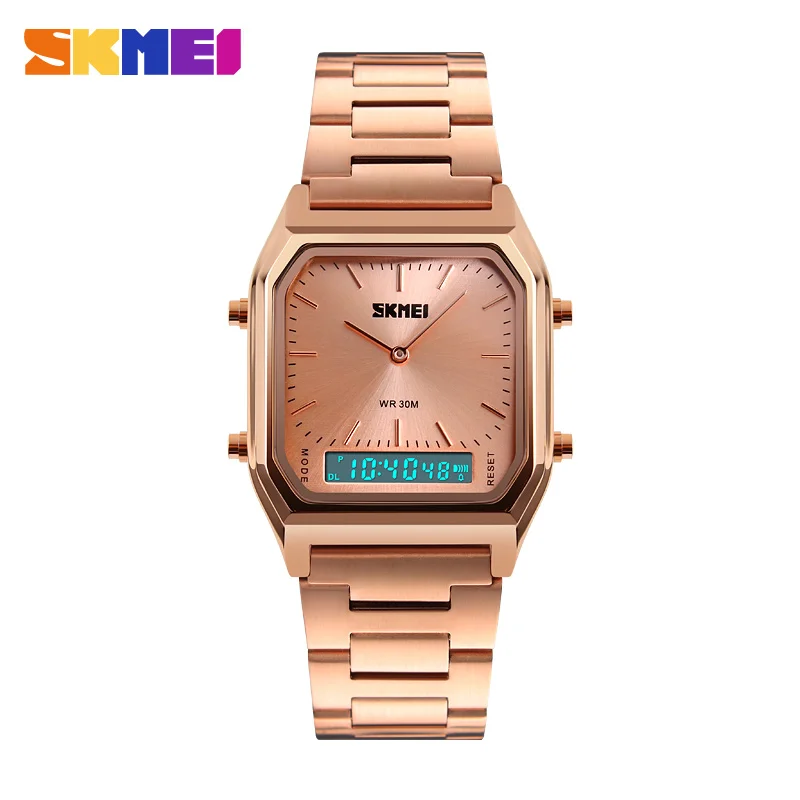 

SKMEI Fashion Quartz Watch Men Sport Electronic Movement Wristwatches Casual Waterproof Shockproof All Stell Strapk Male Clock