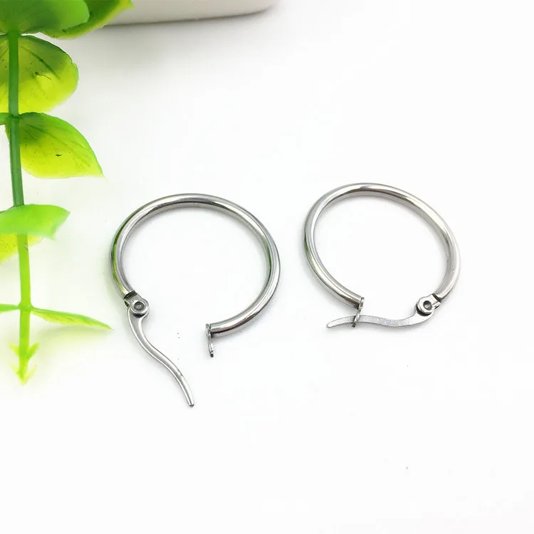 Круглые аксессуары для сережек из нержавеющей стали комплектующие ювелирных