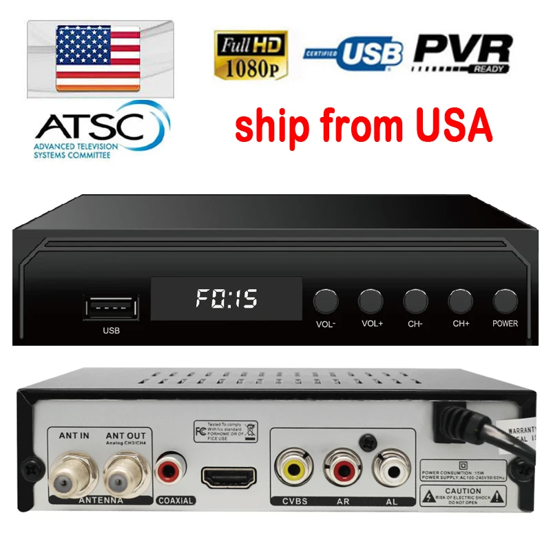 2019 ATSC hd приемник США/Мексика/Канада/Южная Корея наземного ТВ BOX 1080 P HDMI
