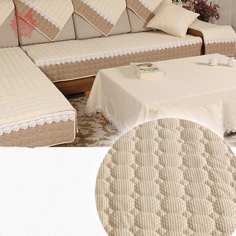 Европейский бежевый хлопковый льняной стеганый чехол для дивана Хлопковый