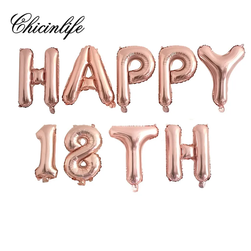 Воздушные шары Chicinlife из розового золота с надписью Happy 1St 30th 40th 50th для дня рождения