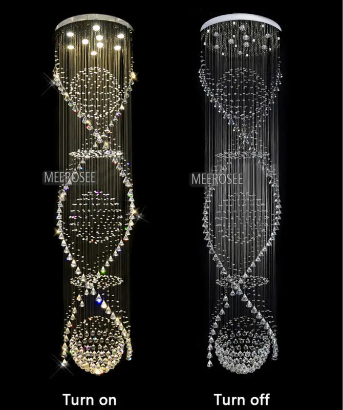 Длинная спиральная хрустальная люстра светильник для лобби лестницы фойе