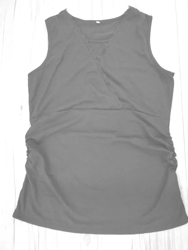 

Summer Sleeveless Tops Casual T Shirt Nursing Top Breastfeeding Clothes Feeding For Pregnant Women Wear with lace