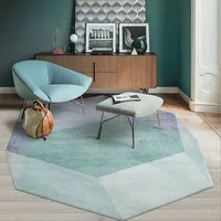 Unique irregular geometric living room rug, Nordic big size bedside carpet,  green mixed decoration office carpet ,ground mat
