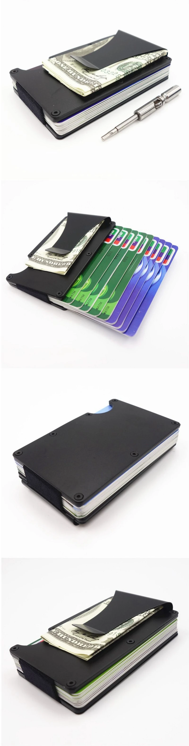 Новая мода ID кредитный держатель для карт мини RFID кошелек мужской тонкий чехол для визиток Мужской зажим для денег маленькие кошельки