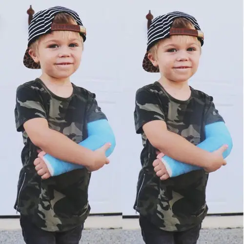 Комплект одежды для новорожденных мальчиков летняя камуфляжная футболка с