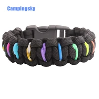campingsky colorful parachute cord handmade outdoor emergency survival paracord bracelet