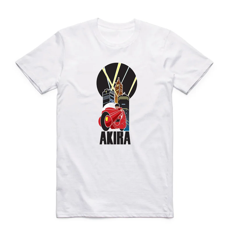 Азиатский размер Печать Shotaro футболка Kaneda O образный вырез короткий рукав Akira