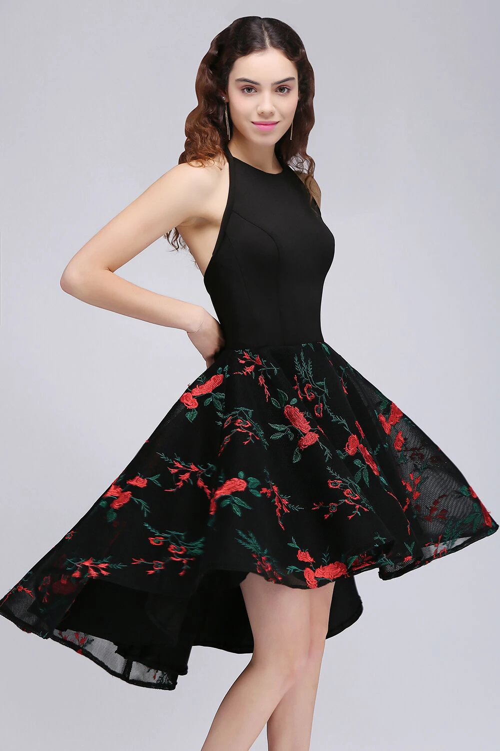 Новые Элегантные Короткие вечерние платья Вышивка Высокий Низкий Бальные для