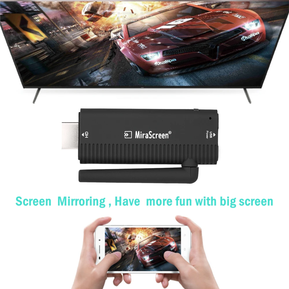 Mirascreen WiFi Дисплей HDMI донгл приемник медиа стример для Google 2 хром кром литой Miracast