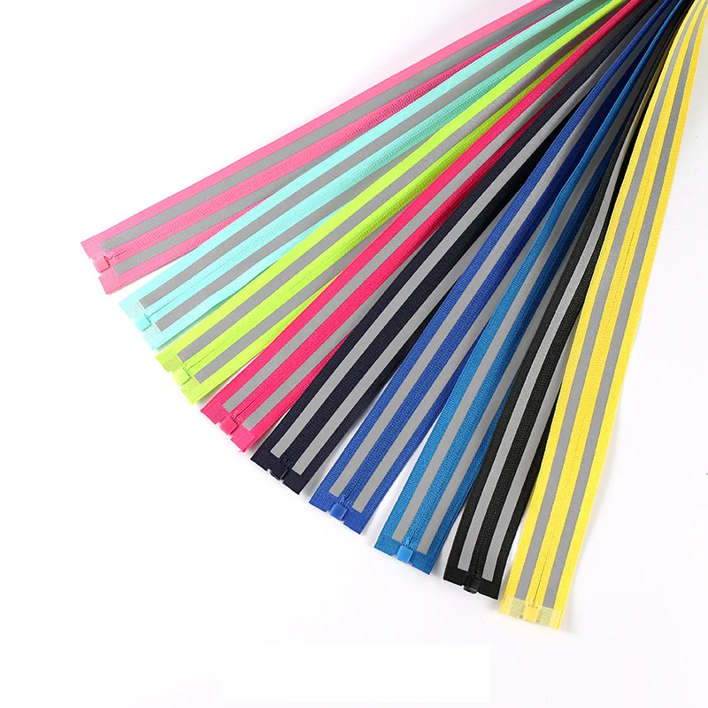 10pcs Meetee 3# 20cm 70cm Nylon Reflective Zippers open end zip for DIY Sewing sports coat clothes 9 colors Available A4-2 | Дом и сад