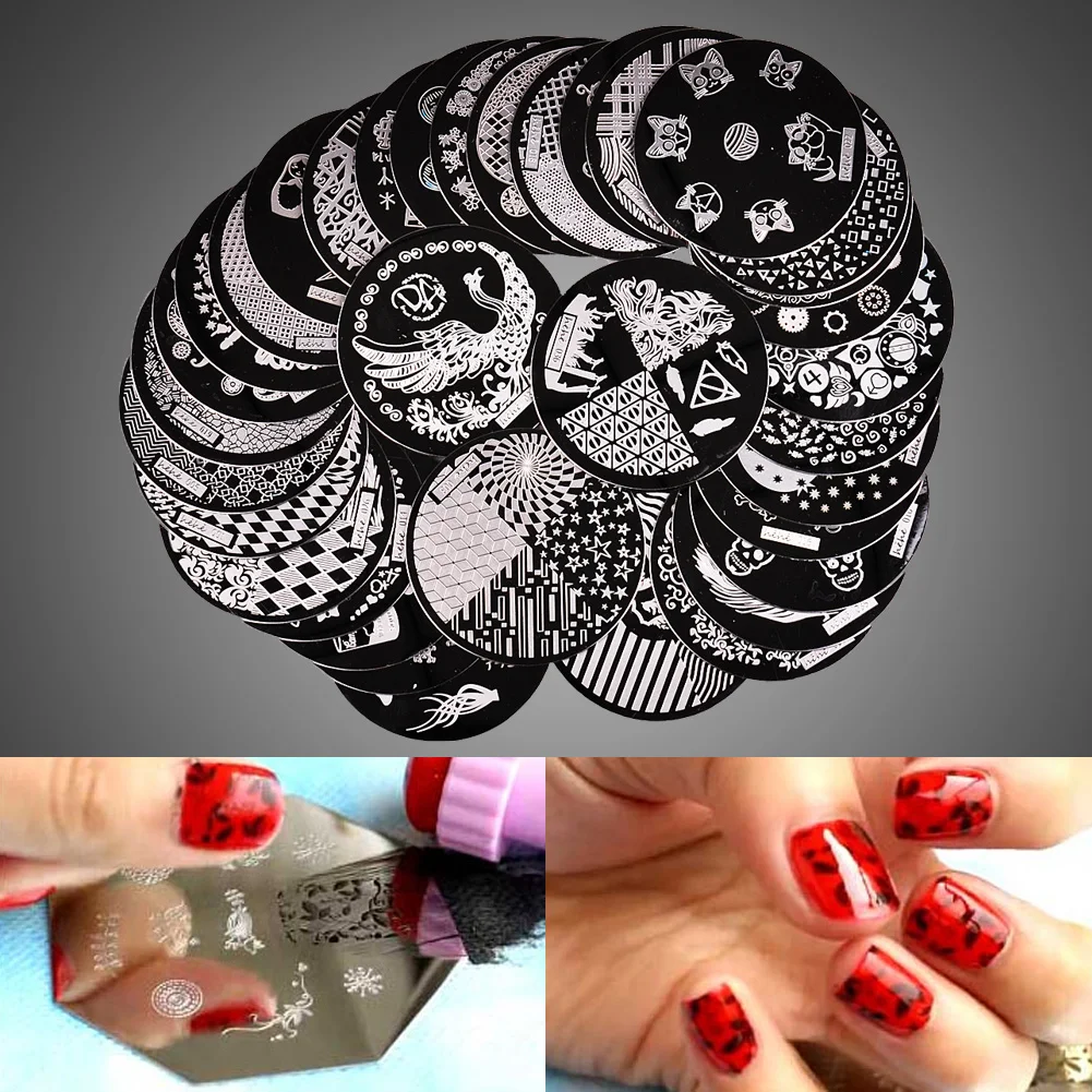 Очаровательный дизайн серии рисунков пластина с изображениями для нейл арта Stamper