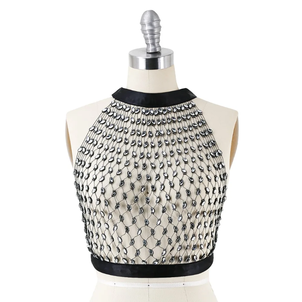 

Fashion 2019 Women's Accessories Smock Zircons Plated Mesh Tops Fishnet Camis Crop Top Summer Beach Night Club Highstreet