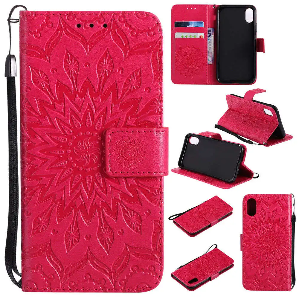 Red-Sunshine Кожаный бумажник-книжка чехол для iPhone X XS MAX XR 6 7 8 Plus 7 P 8 P 5 5S SE карта Solt Телефон чехол для iPhone X 7 8 7+ 5s 6s Funda - Цвет: Red-Sunshine