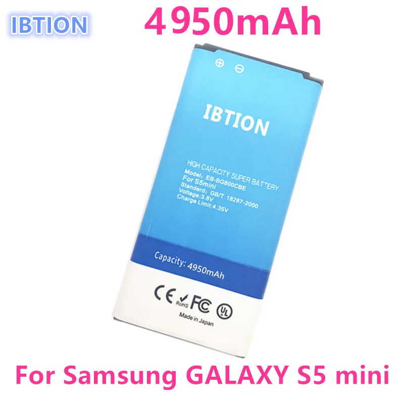 4950 мА/ч ibtion EB BG800BBE BG800CBE Батарея для Samsung Galaxy S5 mini SV мини s5mini G870 SM G800F G800H G800 G870A G870W|battery