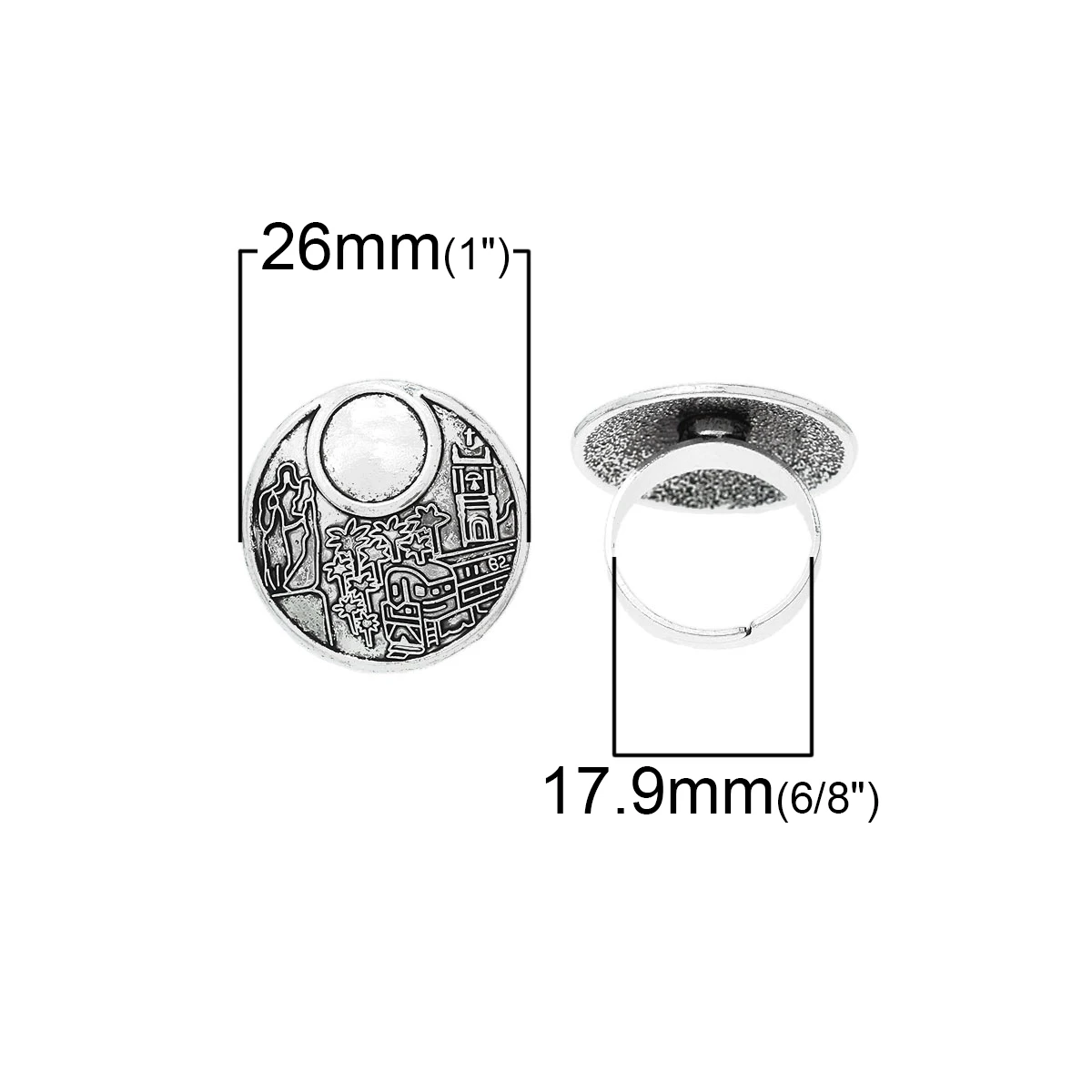 Регулируемые кольца DoreenBeads из металлического сплава круглые Серебристые