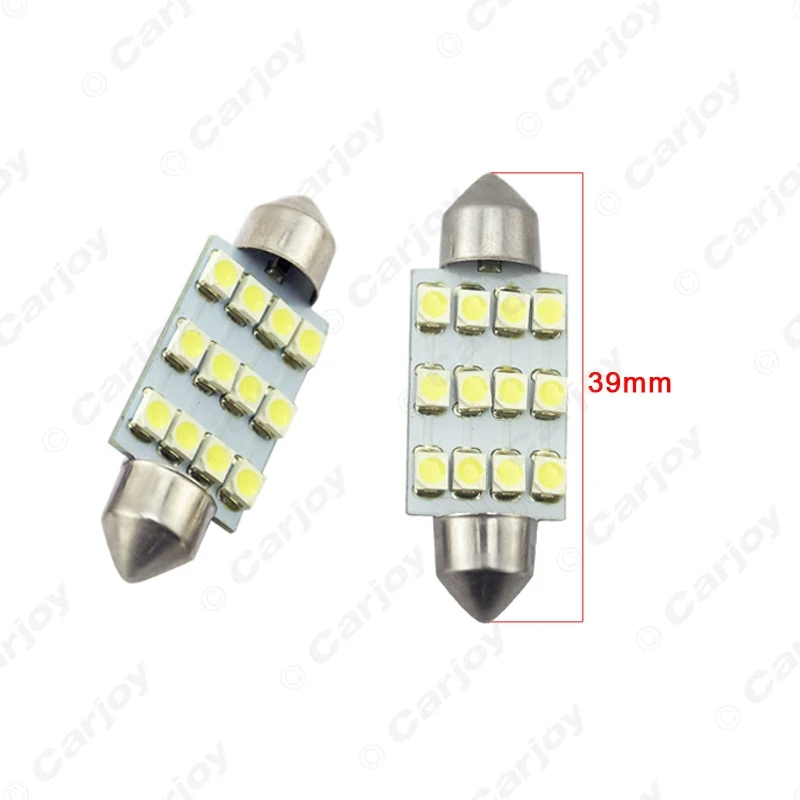 LEEWA 1 шт. белый 1210 12SMD 31 мм/36 мм/39 мм/41 мм автомобильный Festoon Dome светодиодный