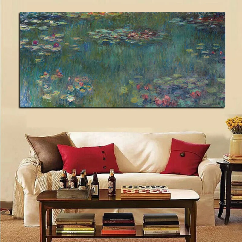 Распродажа картина маслом Monet Лотос Печать на холсте без рамки импрессионистская