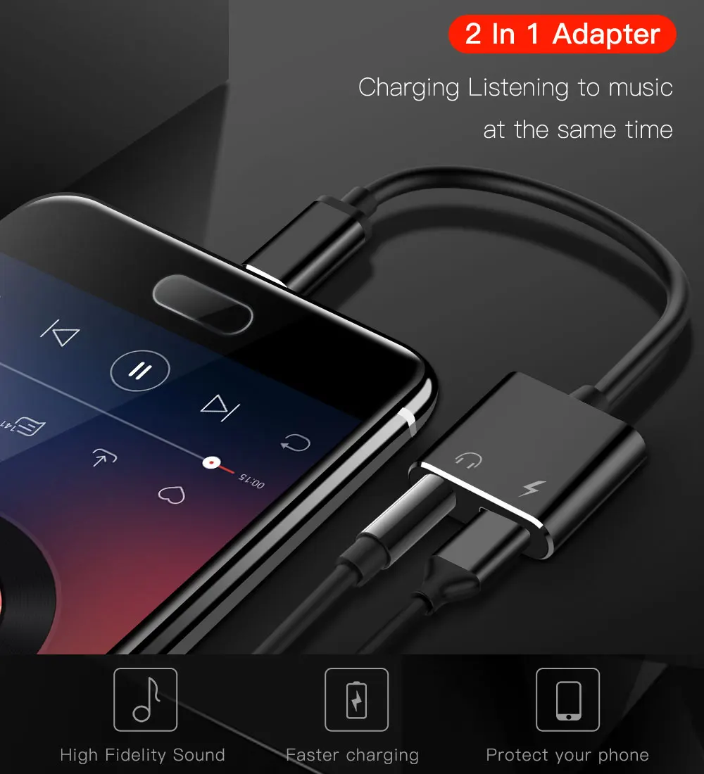 Тип C до 3,5 мм адаптер для наушников 2 в 1 USB C аудио кабель конвертер зарядный сплиттер для наушников адаптер для samsung Xiaomi