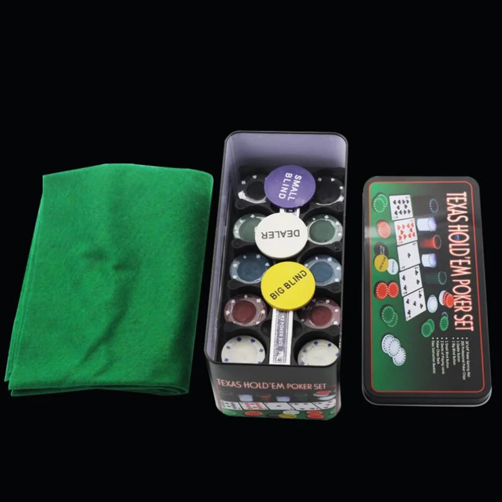 

Board Game 200 Baccarat chips Bargaining Poker Chips Set Blackjack Table Cloth Blinds Dealer Poker Cards With Gifts