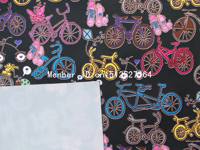 Водонепроницаемая ткань с ПВХ покрытием для велосипеда черного цвета 140 см x 50