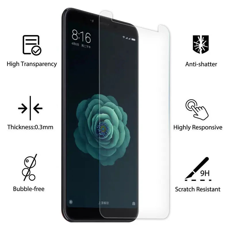 2 шт закаленное стекло для Xiaomi mi a1 a2 lite защитное на экран телефона безопасности Tremp