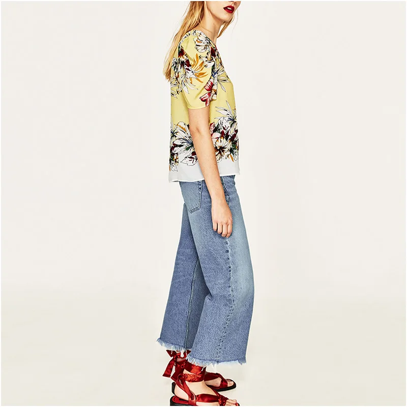 NYMPH женские рубашки блузки корейский офисный стиль 2017 роскошный бренд принт