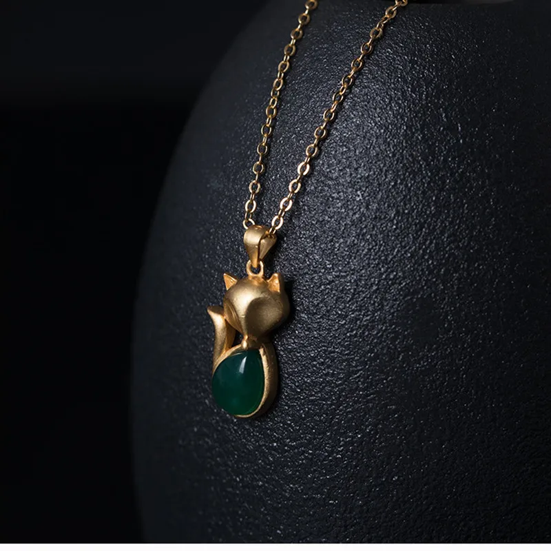 Женское колье из серебра 100% пробы с подвеской в виде лисы | Украшения и аксессуары