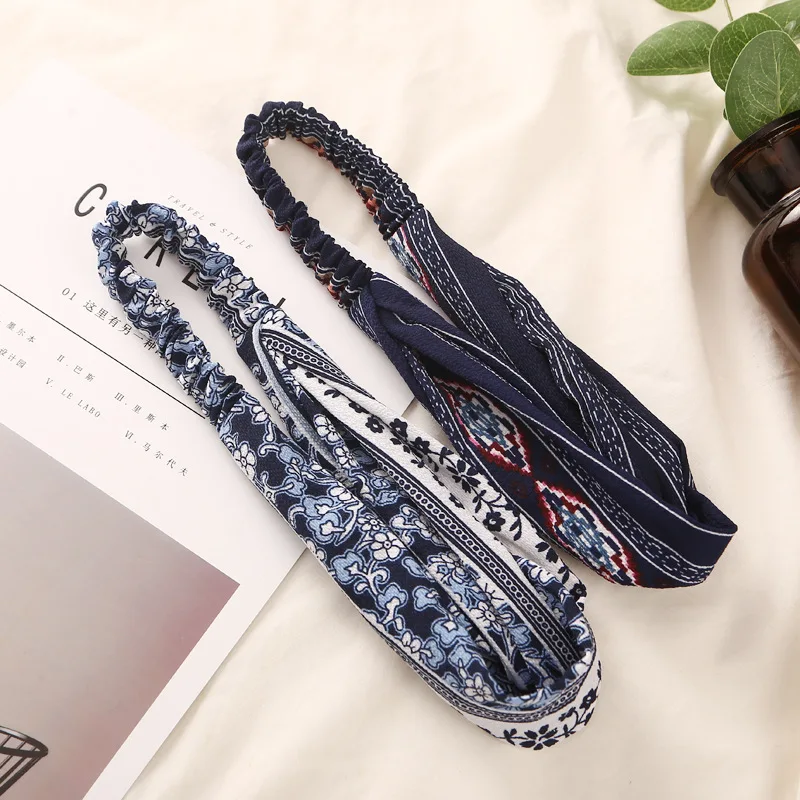 Новые модные узловые головные ободки с цветочными мотивами, перекрещенные тюрбаны с эластичной обивкой для волос, аксессуары для волос для девочек и женщин, банданы.