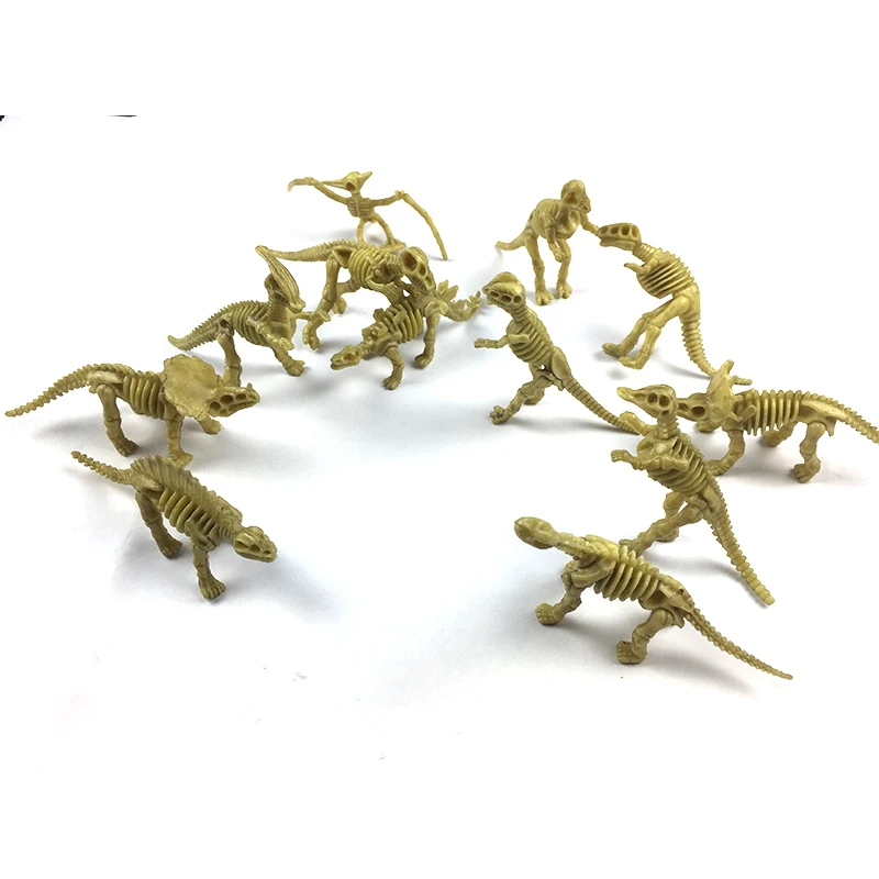12 шт./лот Новинка динозавр ископаемый Череп Скелет пластиковый Дракон животные
