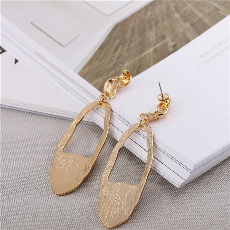 Bebeoso Gold Color Water Drop Earrings For Woman Trendy High Quality Long Pendients Oorbellen Metal Dangle 2018 | Украшения и