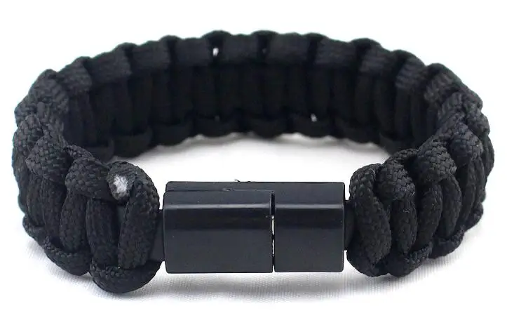 Black Уличный спасательный Паракорд нейлоновый браслет стиль iPhone usb зарядный кабель для Apple Phone iPhone зарядка - Цвет: Black