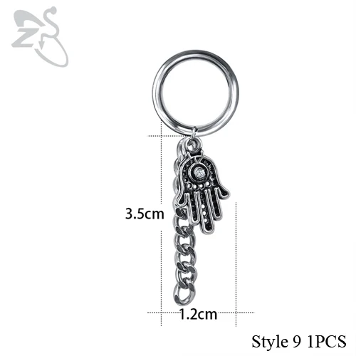 Style9 1PCS ZS 5-22 мм из нержавеющей стали беруши и тоннели болтаются пирсинг уха Расширение уха растягивается пирсинг плоти туннели ювелирные изделия для тела - Окраска металла: Style9 1PCS