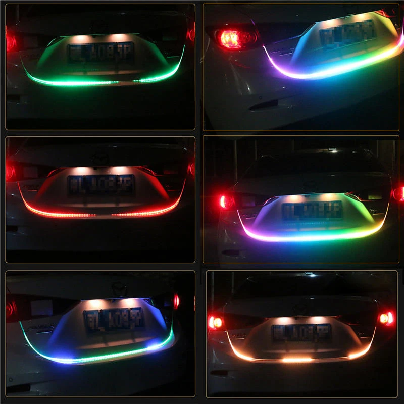 QCDIN RGB светодиодный багажник автомобиля багажника сигнальные полосы светильник