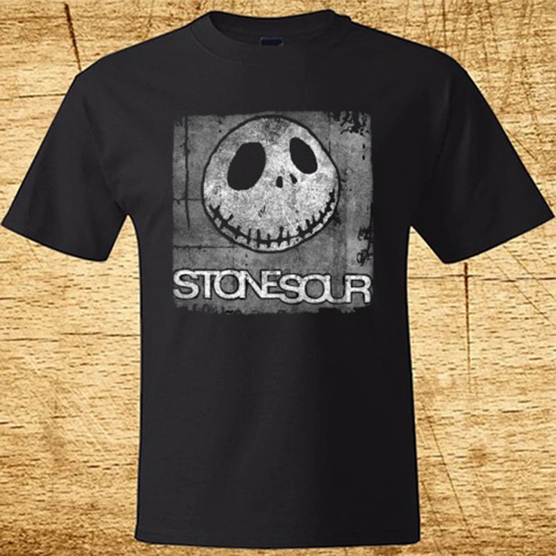 New Stone Sour Rock Band Logo Men Black T Shirt Size S 3XL 100% Cotton 2017 Brand Clothing Tees Casual Top Tee Shirt|Мужские футболки|