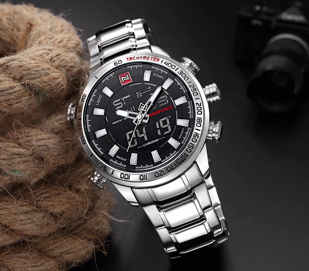 Relogio Masculino NAVIFORCE мужские часы кварцевые аналоговые Роскошные модные спортивные наручные часы из нержавеющей стали мужские часы дропшиппинг