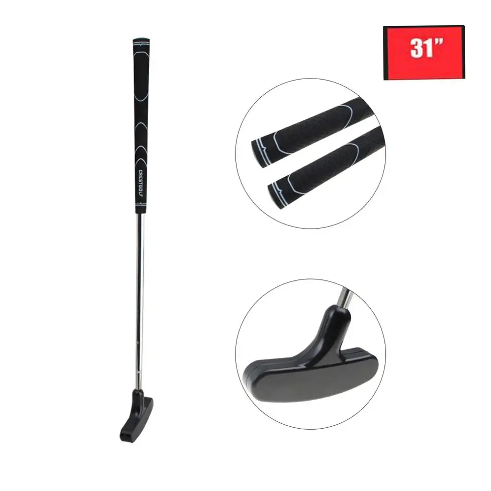 Crest golf мужчины и женщины мини-Клюшки для гольфа сталь для гольф-клубов с резиновой головкой и стальным валом клюшки de golf - Цвет: 31 inches black
