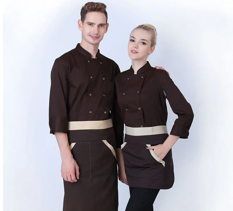 Женская форма шеф повара с длинным рукавом для ресторана и пятизвездочного отеля